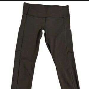 Lululemon Invigorate High Rise Tight Leggings 26 inches Black Side Pockets Sz 4